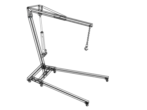 2TON PORTABLE HYDRAULIC ENGINE CRANE HOIST HEAVY LIFTING FOLDING 3D Модель