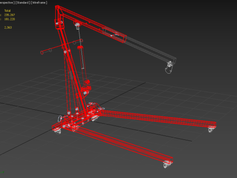 MOBILE HYDRAULIC ENGINE CRANE HOIST HEAVY LIFTING FOLDING MANUAL 3D 模型