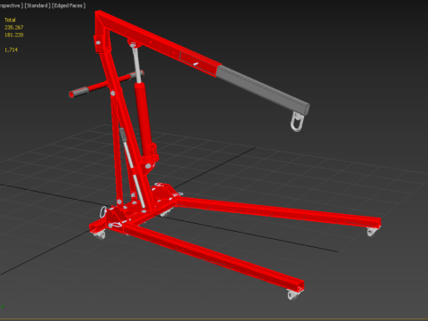 MOBILE HYDRAULIC ENGINE CRANE HOIST HEAVY LIFTING FOLDING MANUAL 3D 模型