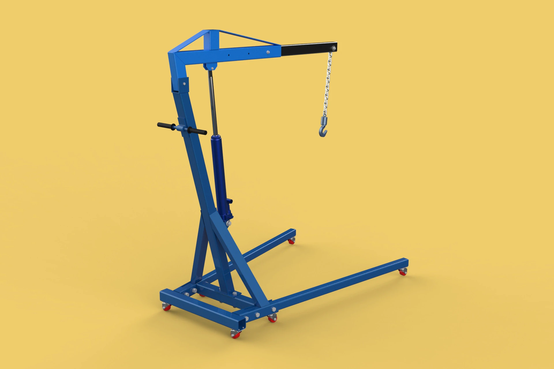 HEAVY DUTY MOBILE HYDRAULIC ENGINE CRANE HOIST LIFTING FOLDABLE 3D Model .c4d .max .obj .3ds .fbx .stl .blend