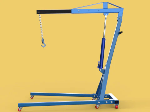 HEAVY DUTY MOBILE HYDRAULIC ENGINE CRANE HOIST LIFTING FOLDABLE 3D Model