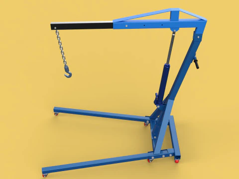 HEAVY DUTY MOBILE HYDRAULIC ENGINE CRANE HOIST LIFTING FOLDABLE 3D Model