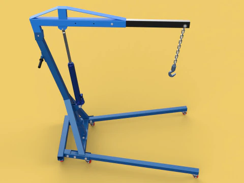HEAVY DUTY MOBILE HYDRAULIC ENGINE CRANE HOIST LIFTING FOLDABLE 3D Model