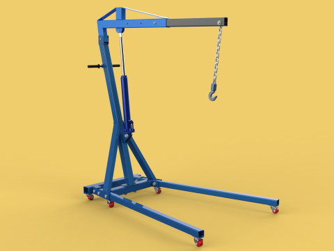 HEAVY DUTY MOBILE HYDRAULIC ENGINE CRANE HOIST LIFTING FOLDABLE 3D 模型