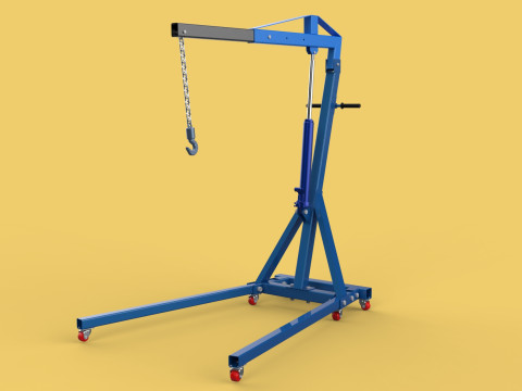 HEAVY DUTY MOBILE HYDRAULIC ENGINE CRANE HOIST LIFTING FOLDABLE 3D 模型