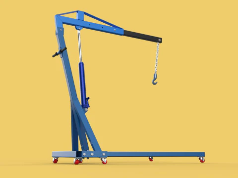 HEAVY DUTY MOBILE HYDRAULIC ENGINE CRANE HOIST LIFTING FOLDABLE 3D Model