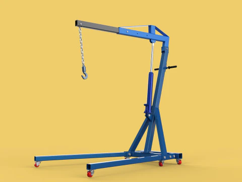 HEAVY DUTY MOBILE HYDRAULIC ENGINE CRANE HOIST LIFTING FOLDABLE 3D Model