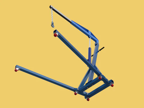 HEAVY DUTY MOBILE HYDRAULIC ENGINE CRANE HOIST LIFTING FOLDABLE 3D Model