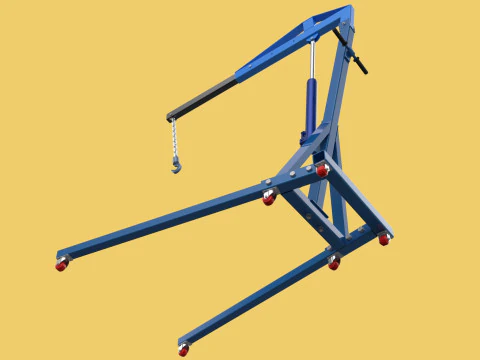 HEAVY DUTY MOBILE HYDRAULIC ENGINE CRANE HOIST LIFTING FOLDABLE 3D Model