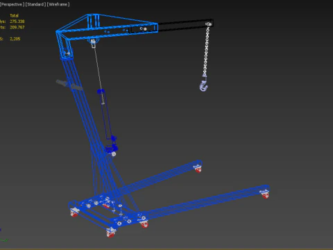 HEAVY DUTY MOBILE HYDRAULIC ENGINE CRANE HOIST LIFTING FOLDABLE 3D Model
