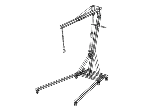 HEAVY DUTY MOBILE HYDRAULIC ENGINE CRANE HOIST LIFTING FOLDABLE 3D Model