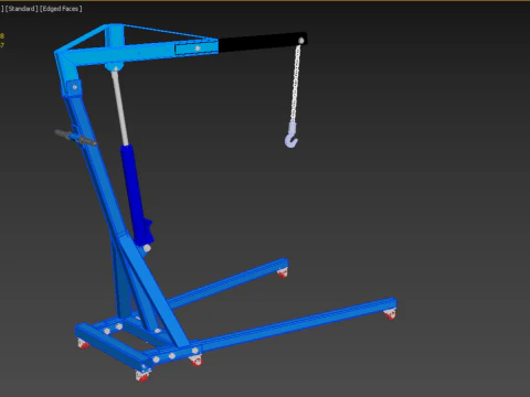 HEAVY DUTY MOBILE HYDRAULIC ENGINE CRANE HOIST LIFTING FOLDABLE 3D Model