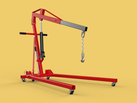 HYDRAULIC JACK ENGINE STAND CRANE HOIST LIFTING FOLDABLE MOBILE 3D-Modell