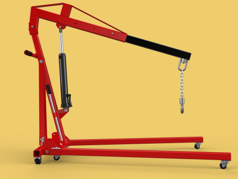 HYDRAULIC JACK ENGINE STAND CRANE HOIST LIFTING FOLDABLE MOBILE 3Dモデル