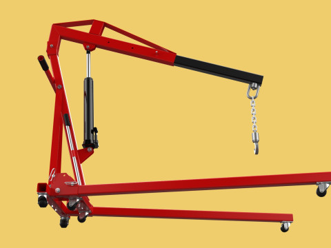 HYDRAULIC JACK ENGINE STAND CRANE HOIST LIFTING FOLDABLE MOBILE 3Dモデル