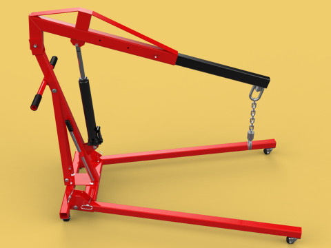 HYDRAULIC JACK ENGINE STAND CRANE HOIST LIFTING FOLDABLE MOBILE 3Dモデル