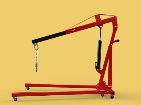 HYDRAULIC JACK ENGINE STAND CRANE HOIST LIFTING FOLDABLE MOBILE 3Dモデル