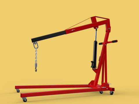HYDRAULIC JACK ENGINE STAND CRANE HOIST LIFTING FOLDABLE MOBILE 3Dモデル