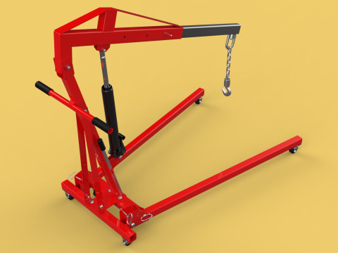 HYDRAULIC JACK ENGINE STAND CRANE HOIST LIFTING FOLDABLE MOBILE 3Dモデル