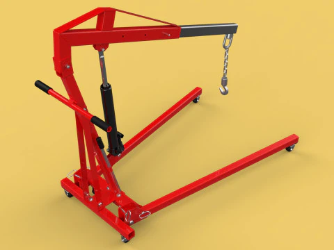 HYDRAULIC JACK ENGINE STAND CRANE HOIST LIFTING FOLDABLE MOBILE 3D Model