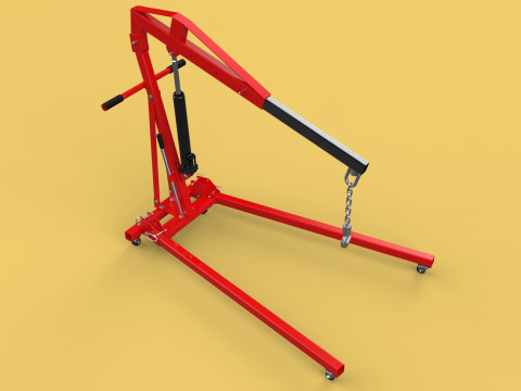 HYDRAULIC JACK ENGINE STAND CRANE HOIST LIFTING FOLDABLE MOBILE 3Dモデル