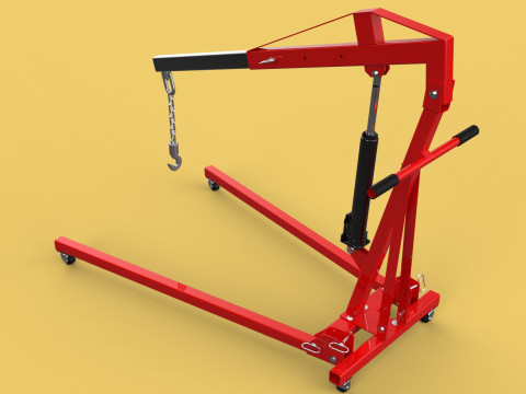 HYDRAULIC JACK ENGINE STAND CRANE HOIST LIFTING FOLDABLE MOBILE 3Dモデル