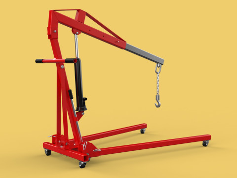 HYDRAULIC JACK ENGINE STAND CRANE HOIST LIFTING FOLDABLE MOBILE 3Dモデル