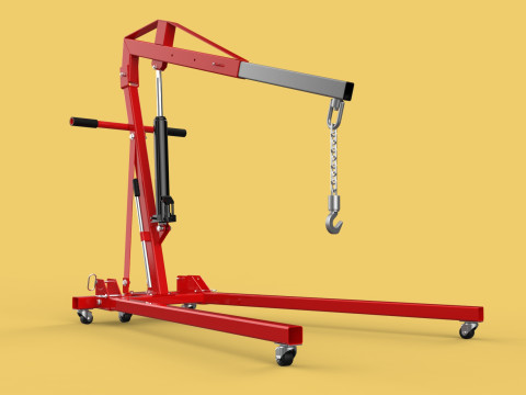 HYDRAULIC JACK ENGINE STAND CRANE HOIST LIFTING FOLDABLE MOBILE 3Dモデル