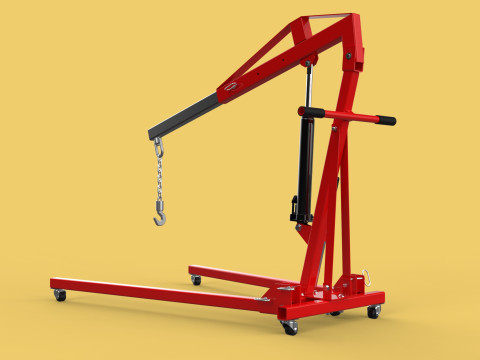 HYDRAULIC JACK ENGINE STAND CRANE HOIST LIFTING FOLDABLE MOBILE 3Dモデル