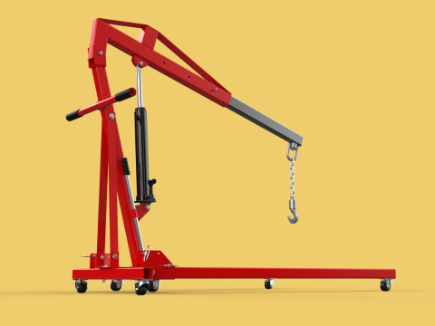 HYDRAULIC JACK ENGINE STAND CRANE HOIST LIFTING FOLDABLE MOBILE 3Dモデル