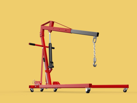 HYDRAULIC JACK ENGINE STAND CRANE HOIST LIFTING FOLDABLE MOBILE 3Dモデル