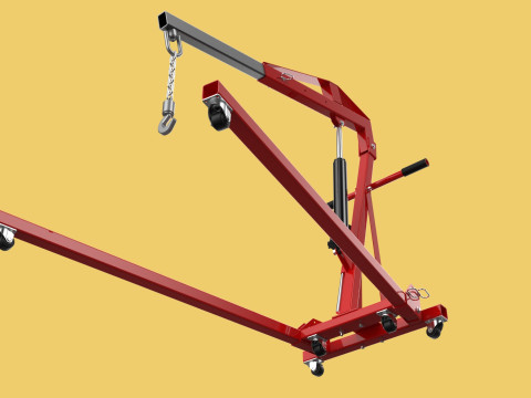 HYDRAULIC JACK ENGINE STAND CRANE HOIST LIFTING FOLDABLE MOBILE 3Dモデル