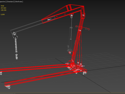 HYDRAULIC JACK ENGINE STAND CRANE HOIST LIFTING FOLDABLE MOBILE 3Dモデル
