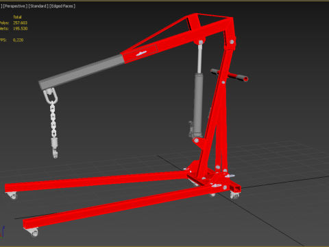 HYDRAULIC JACK ENGINE STAND CRANE HOIST LIFTING FOLDABLE MOBILE 3Dモデル