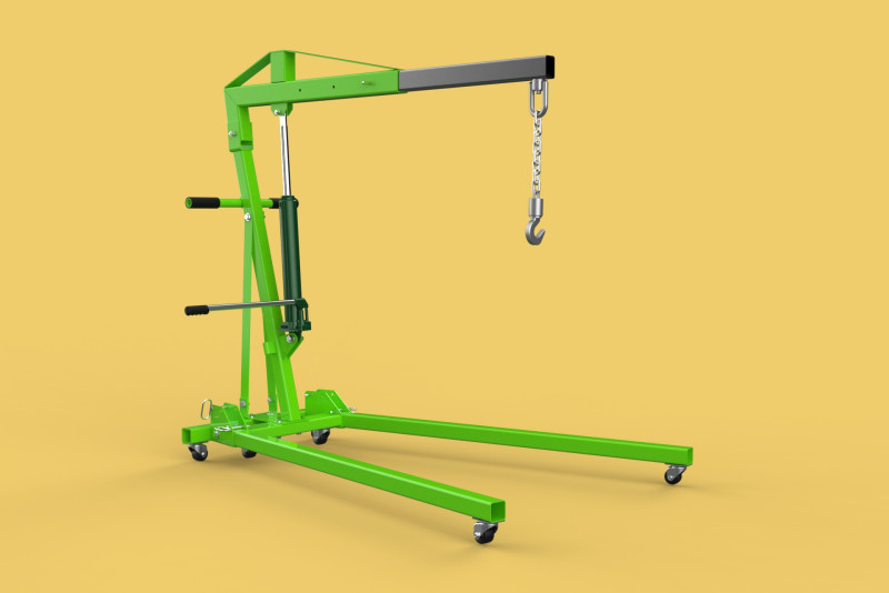 ENGINE CRANE HOIST LIFTING STAND FOLDABLE MOBILE HYDRAULIC JACK 3D Модель .c4d .max .obj .3ds .fbx .stl .blend
