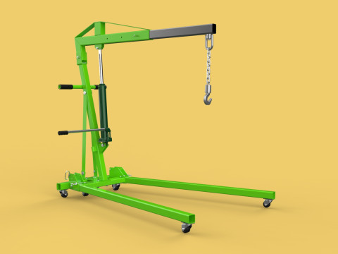ENGINE CRANE HOIST LIFTING STAND FOLDABLE MOBILE HYDRAULIC JACK 3D 模型