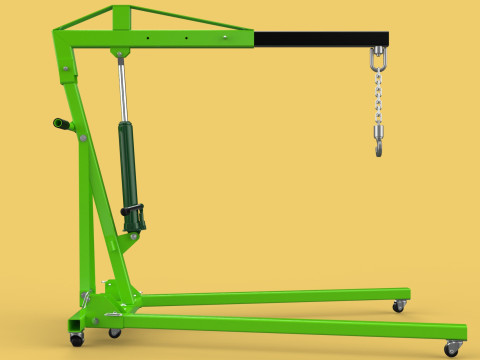 ENGINE CRANE HOIST LIFTING STAND FOLDABLE MOBILE HYDRAULIC JACK 3D Модель
