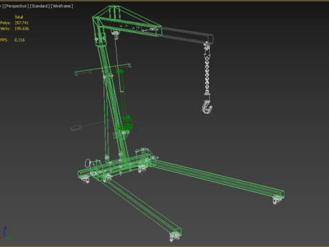 ENGINE CRANE HOIST LIFTING STAND FOLDABLE MOBILE HYDRAULIC JACK 3D Модель