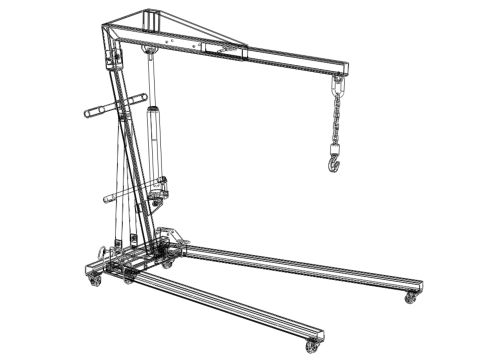ENGINE CRANE HOIST LIFTING STAND FOLDABLE MOBILE HYDRAULIC JACK 3D Модель