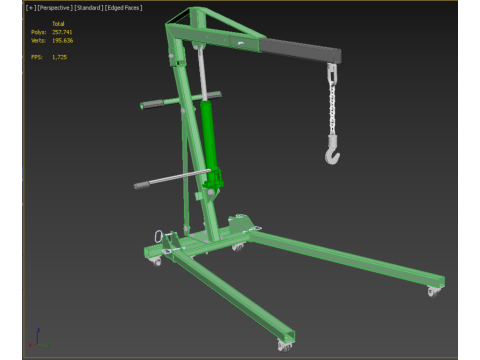 ENGINE CRANE HOIST LIFTING STAND FOLDABLE MOBILE HYDRAULIC JACK 3D Модель