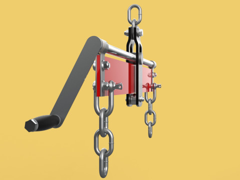 ENGINE HOIST LIFT CRANE BALANCER ENGINE LOAD LEVELER CHAINS HOOK 3D Model