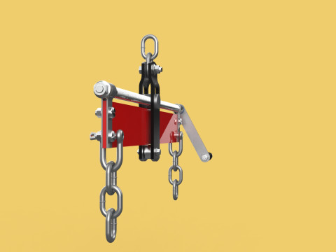 ENGINE HOIST LIFT CRANE BALANCER ENGINE LOAD LEVELER CHAINS HOOK 3D Model
