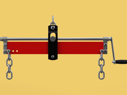 ENGINE HOIST LIFT CRANE BALANCER ENGINE LOAD LEVELER CHAINS HOOK 3D Model
