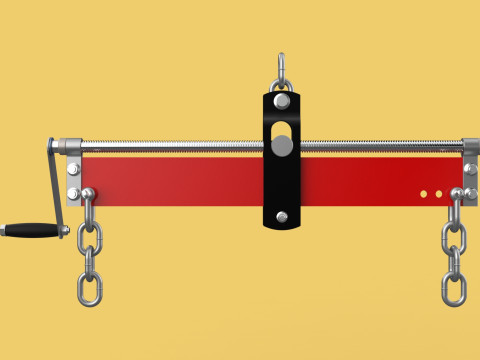 ENGINE HOIST LIFT CRANE BALANCER ENGINE LOAD LEVELER CHAINS HOOK 3D Model