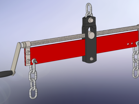 ENGINE HOIST LIFT CRANE BALANCER ENGINE LOAD LEVELER CHAINS HOOK 3D Model