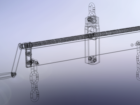 ENGINE HOIST LIFT CRANE BALANCER ENGINE LOAD LEVELER CHAINS HOOK 3D Model