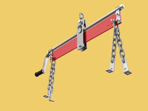LOAD LEVELER ENGINE HOIST LIFT CRANE BALANCER ENGINE CHAINS HOOK 3D Model