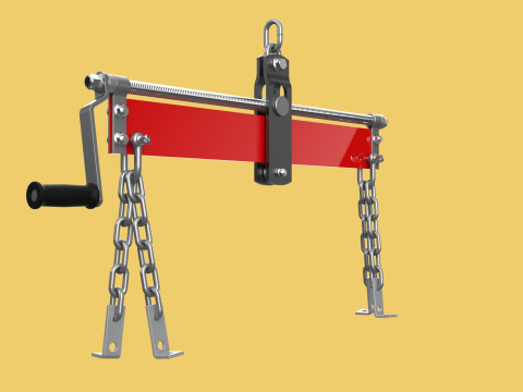 LOAD LEVELER ENGINE HOIST LIFT CRANE BALANCER ENGINE CHAINS HOOK 3D Model
