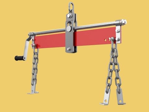 LOAD LEVELER ENGINE HOIST LIFT CRANE BALANCER ENGINE CHAINS HOOK 3D Model
