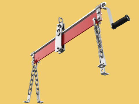 LOAD LEVELER ENGINE HOIST LIFT CRANE BALANCER ENGINE CHAINS HOOK 3D Model